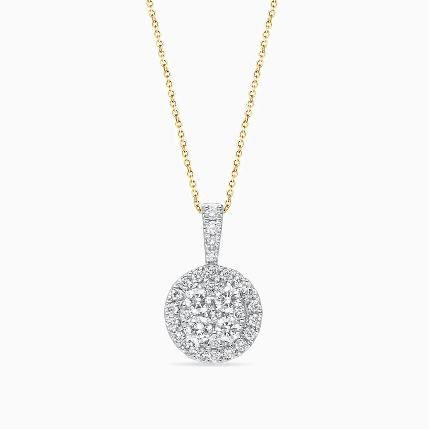 Circle Diamond Necklace in 18K Gold - 2 Circle Diamond Necklace in 18K Gold - 2