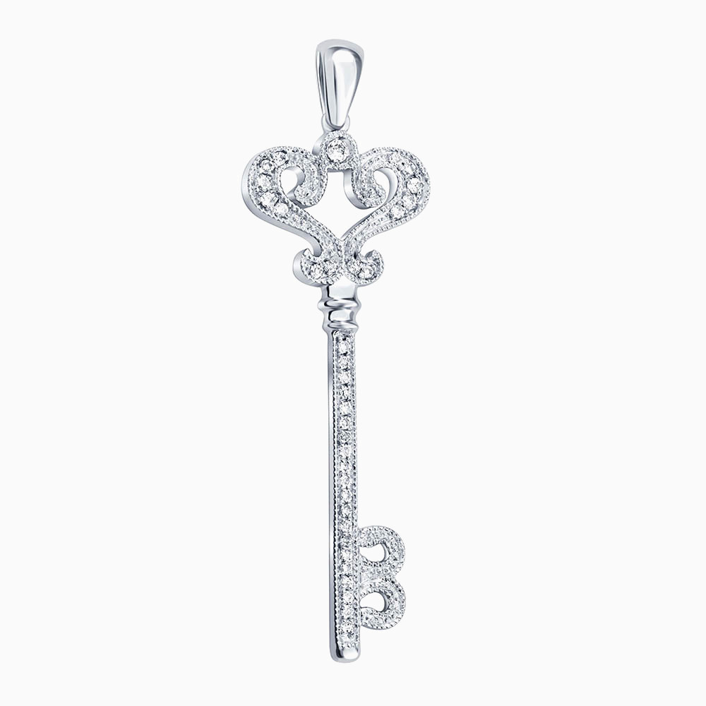 Key Rings Dimonds Key Diamond Necklace in 18K Gold | L'azurde KSA