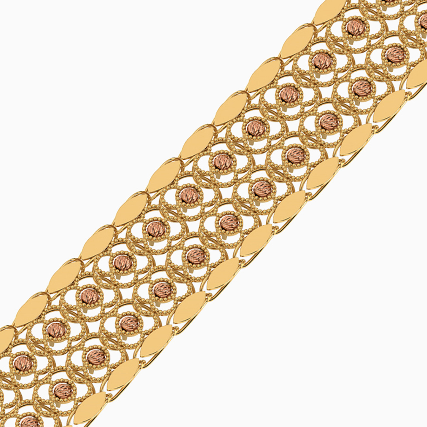 Filigree Cubic Zirconia Chain Bracelet in 21K Gold - 2 Filigree Cubic Zirconia Chain Bracelet in 21K Gold - 2