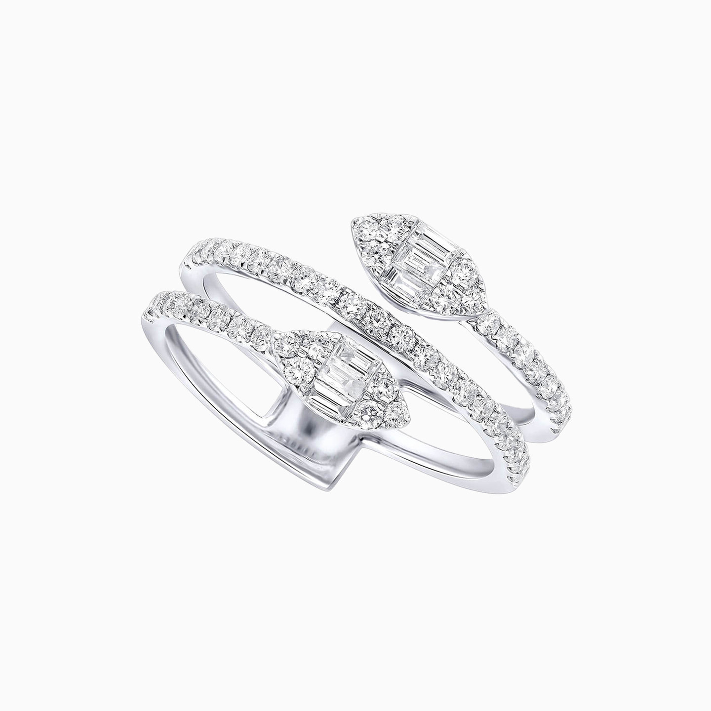 Marquise Diamond Two headed Ring in 18K Gold - 3 Marquise Diamond Two headed Ring in 18K Gold - 3