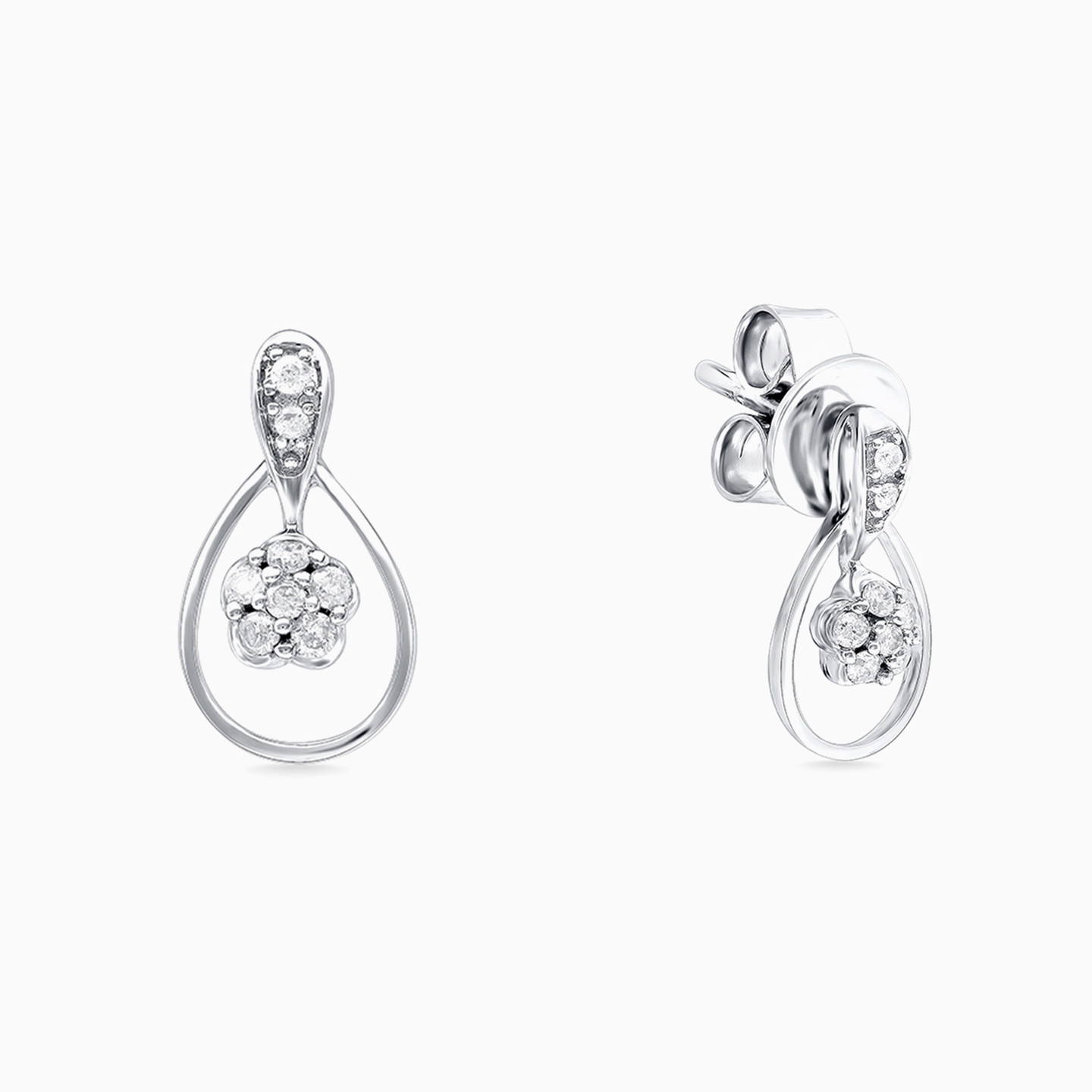 18K Gold Diamond Drop Earrings