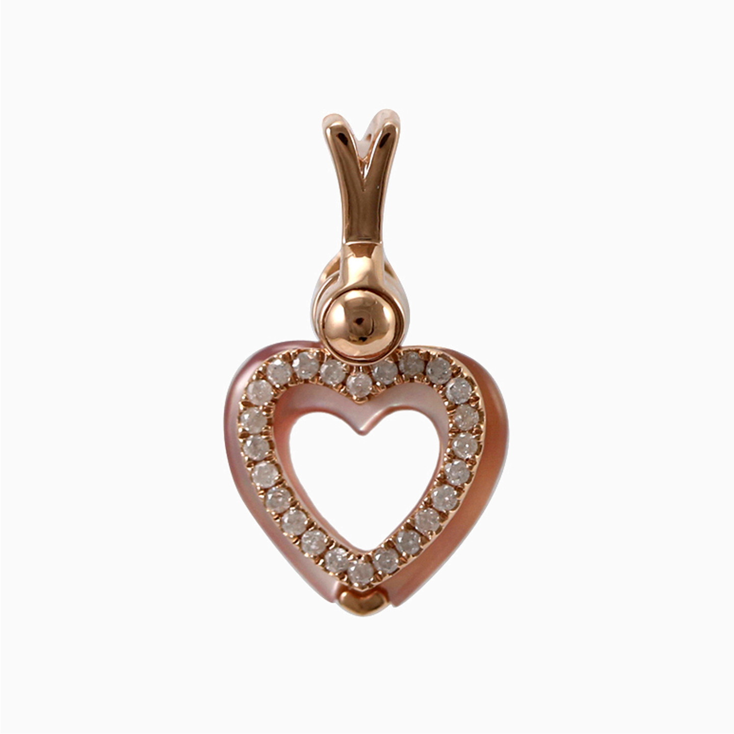 Heart Diamond & Pearl Necklace in 18K Gold Heart Diamond & Pearl Necklace in 18K Gold