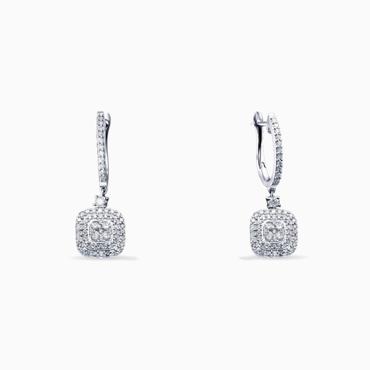 Square Diamond Drop Earrings in 18K Gold Square Diamond Drop Earrings in 18K Gold