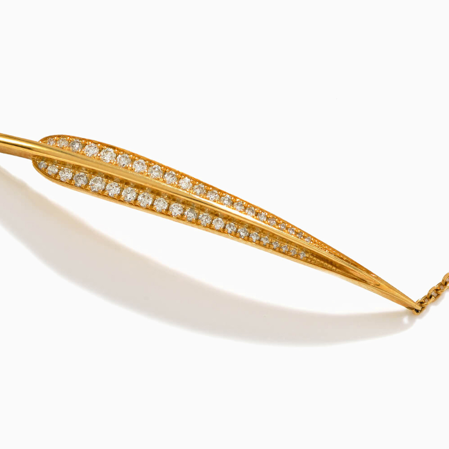 Leaf Diamond Chain Bracelet in 18K Gold - 3 Leaf Diamond Chain Bracelet in 18K Gold - 3