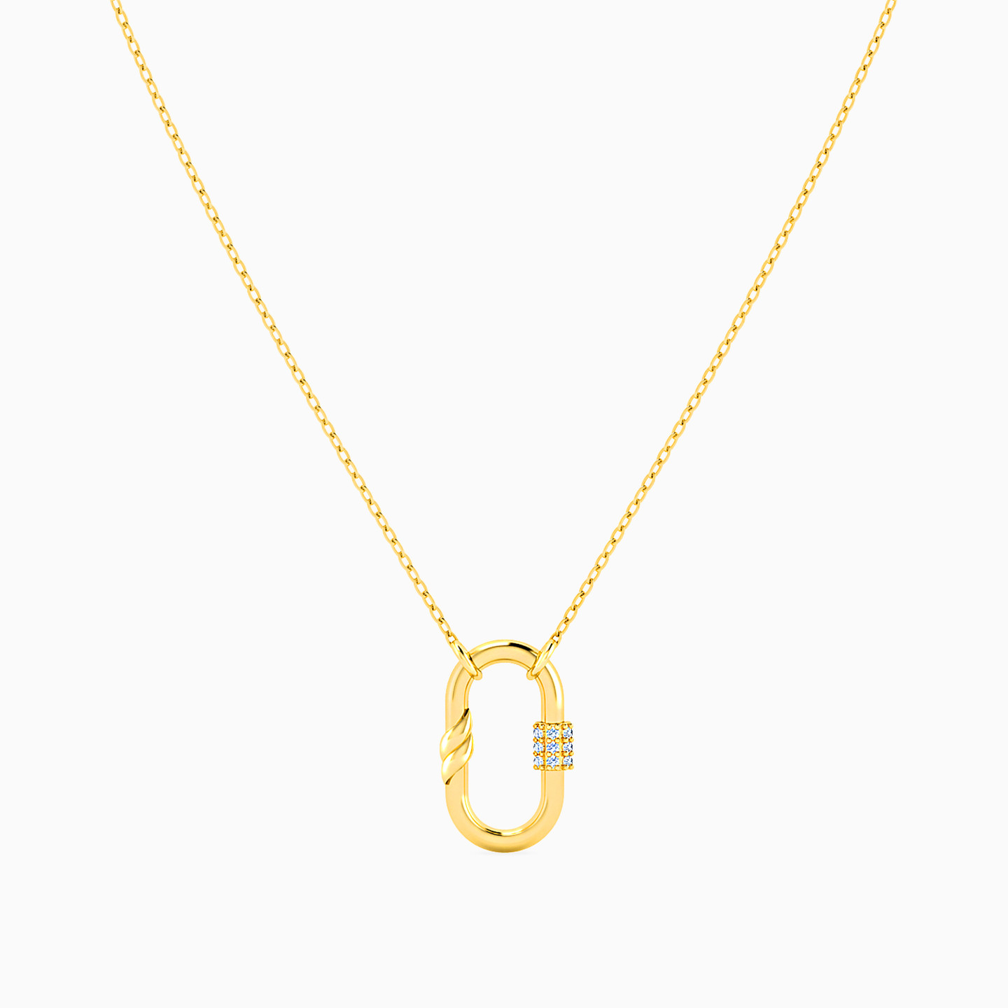 Oval Diamonds Necklace In 18K Gold - 3