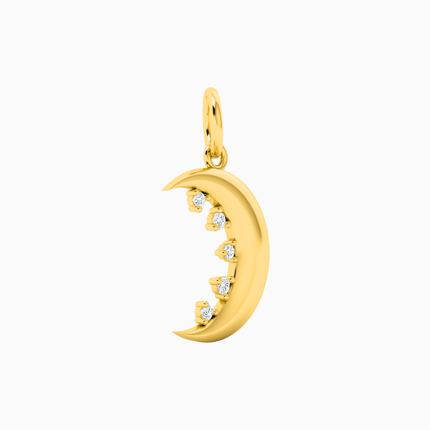 Crescent Diamonds Pendant in 18K Gold - 3 Crescent Diamonds Pendant in 18K Gold - 3