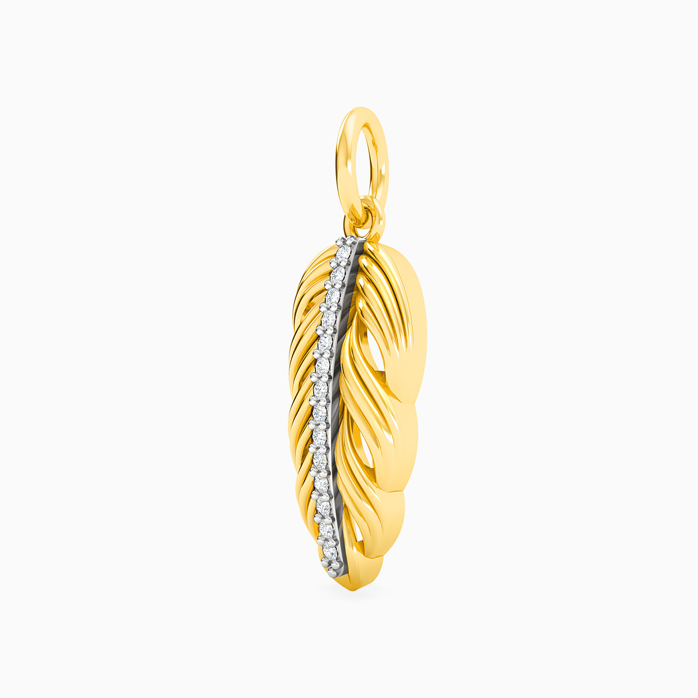 Leaf Diamonds Pendant in 18K Gold - 2