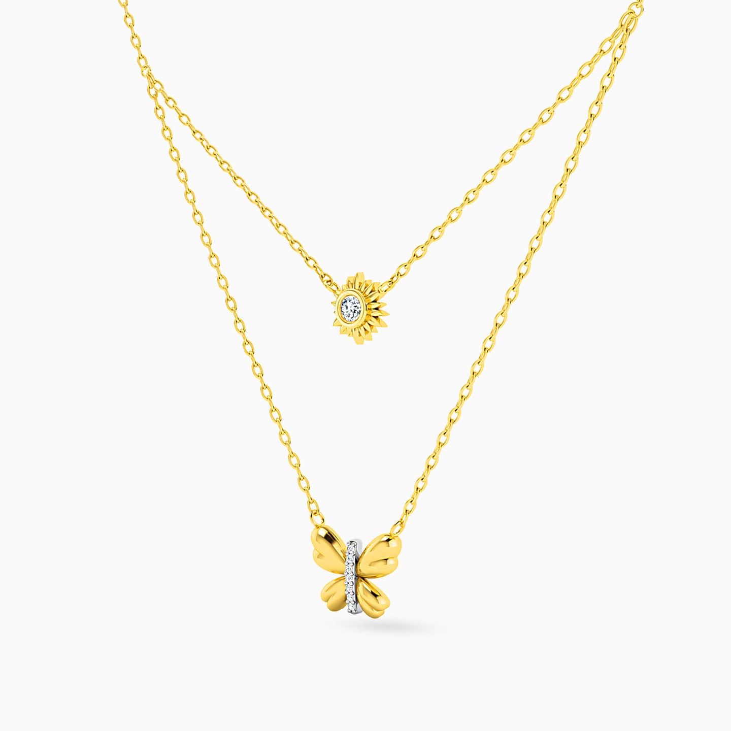 18K Gold Diamond Layered Necklace - 2