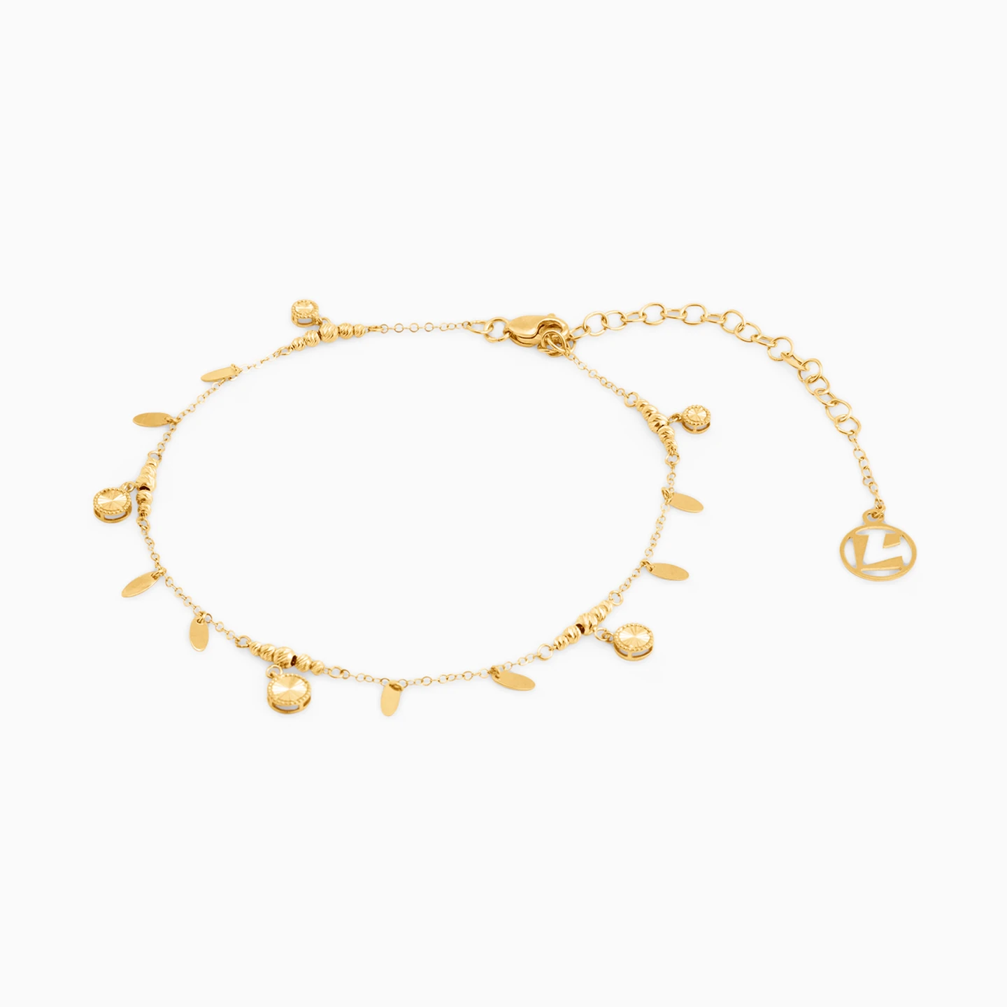 Circle Charm Anklet in 21K Gold - 2 Circle Charm Anklet in 21K Gold - 2