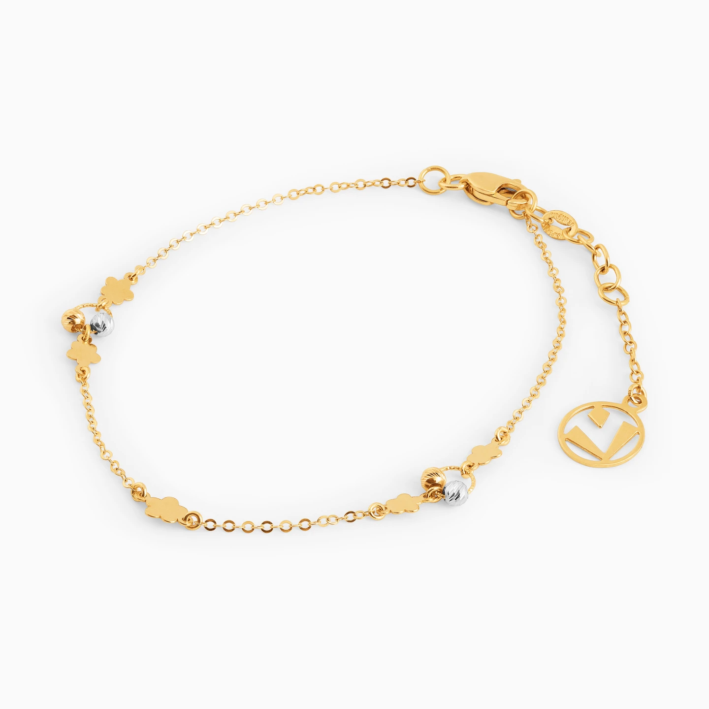 Flower Chain Bracelet in 18K Gold - 2 Flower Chain Bracelet in 18K Gold - 2
