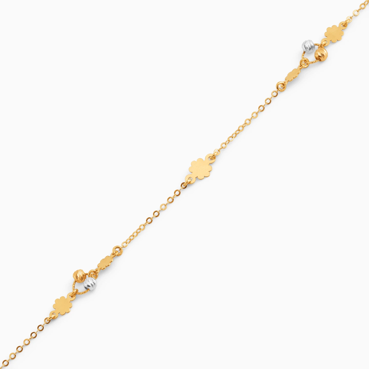 Flower Chain Bracelet in 18K Gold - 3 Flower Chain Bracelet in 18K Gold - 3