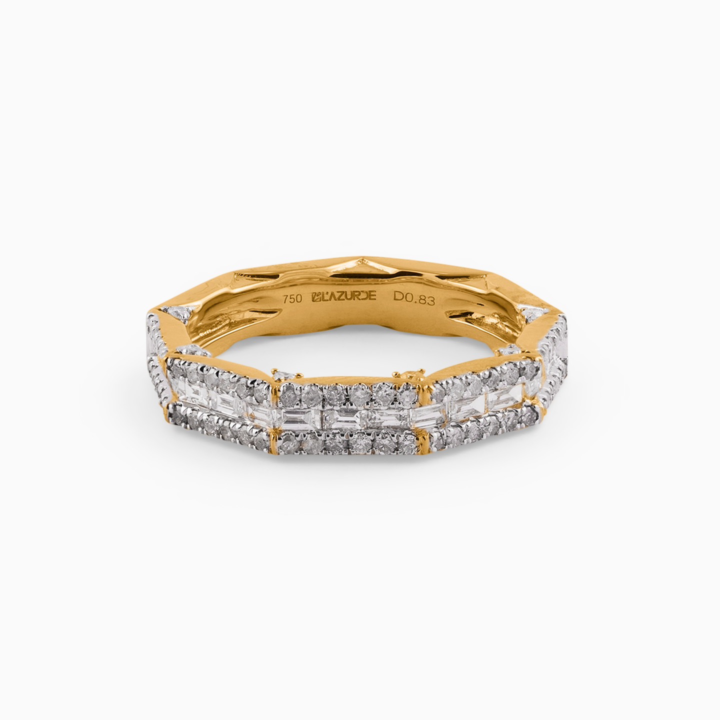 Angled Diamond Ring in 18K Gold - 2 Angled Diamond Ring in 18K Gold - 2