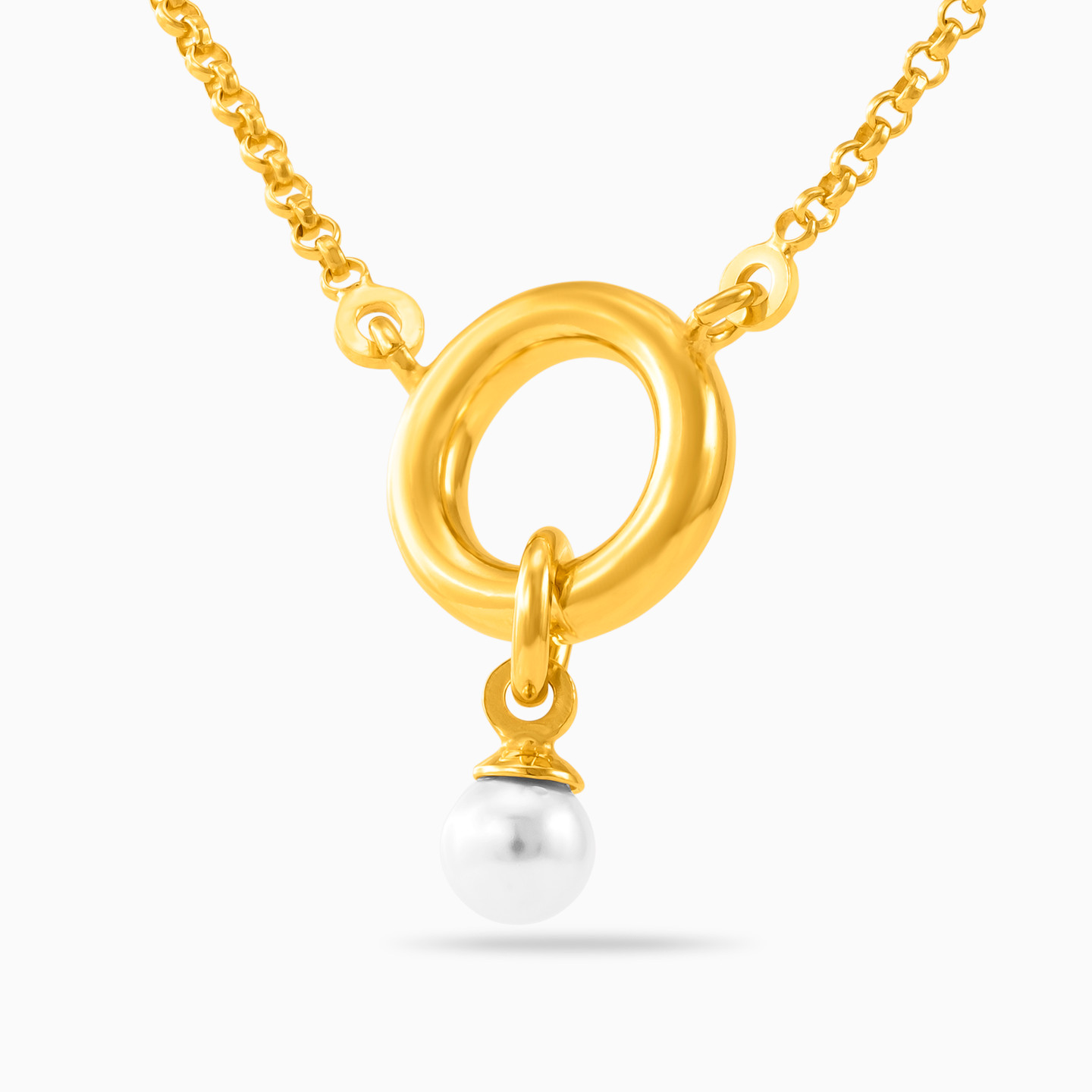 Circle Pearls Gold Plated Necklace - 2