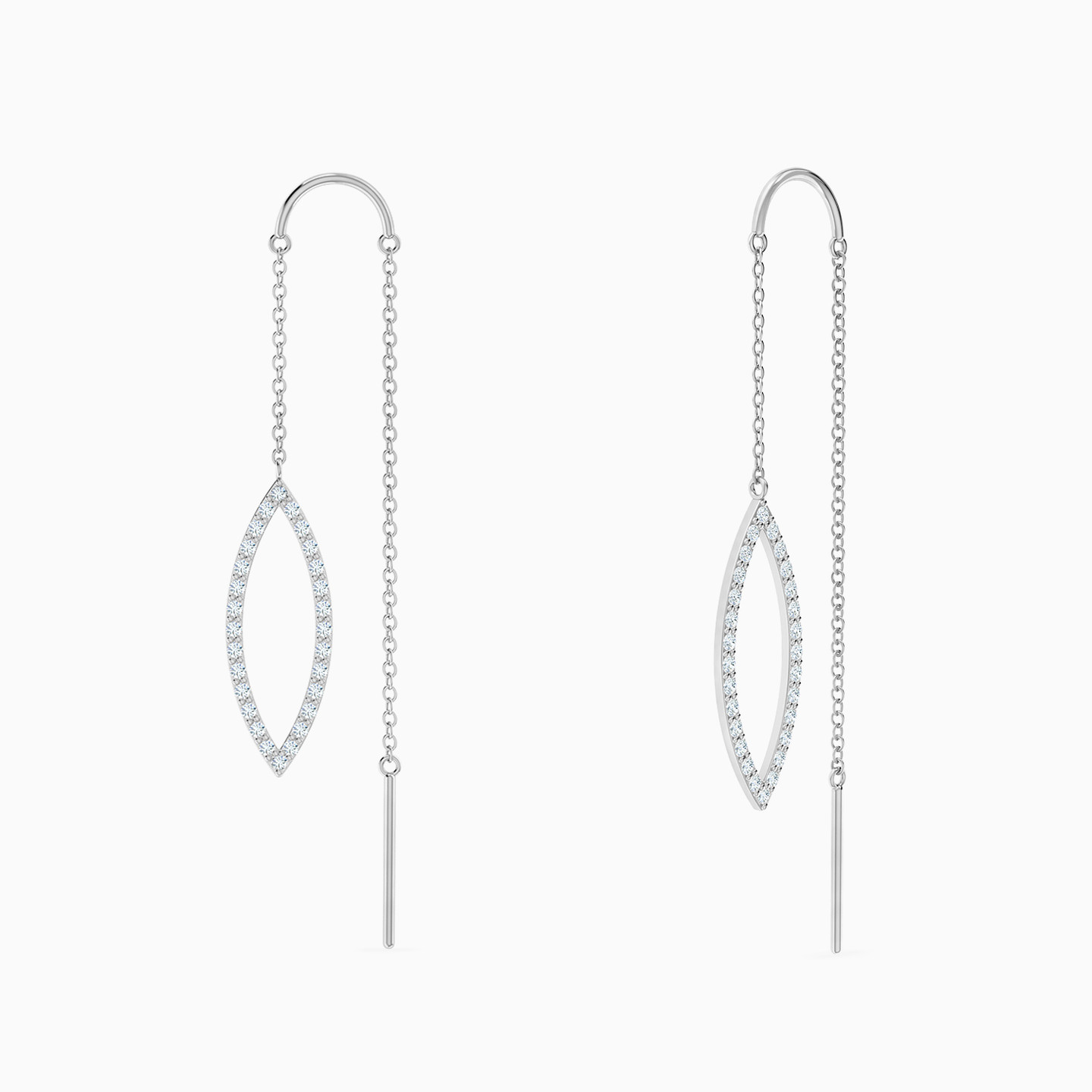 Marquise Diamond Drop Earrings in 18K Gold - 3 Marquise Diamond Drop Earrings in 18K Gold - 3