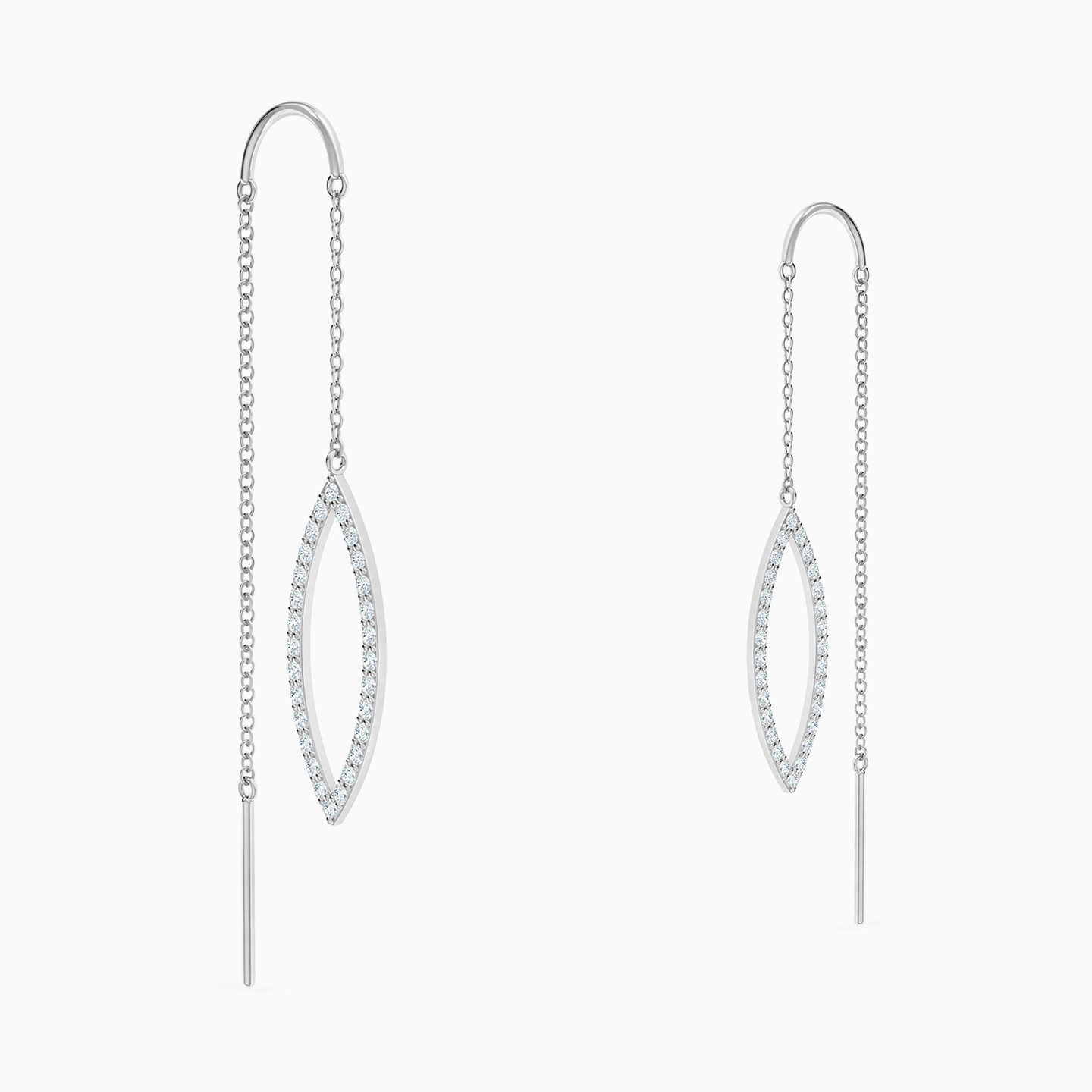 Marquise Diamond Drop Earrings in 18K Gold - 3 Marquise Diamond Drop Earrings in 18K Gold - 3