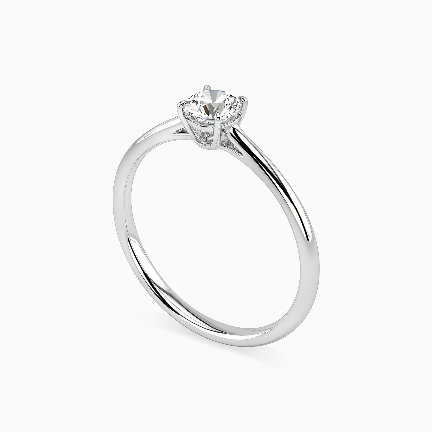 18K Gold Diamond Solitaire Ring - 2