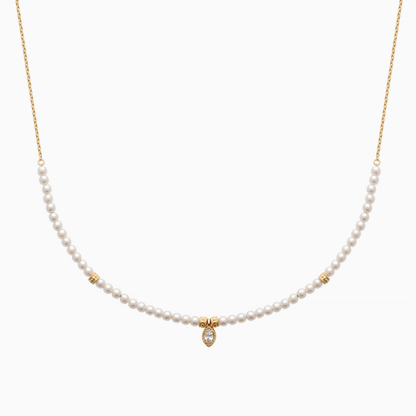 Gold Plated Pearls Chain Necklace