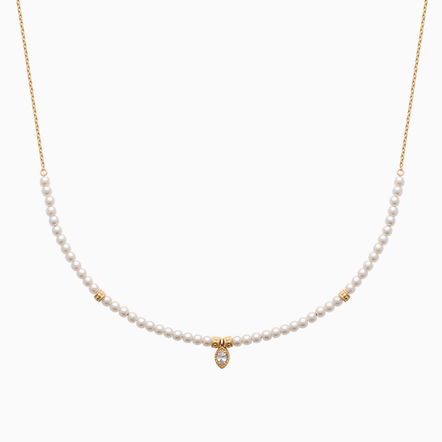 Circle Pearl Gold Plated Chain Necklace Circle Pearl Gold Plated Chain Necklace