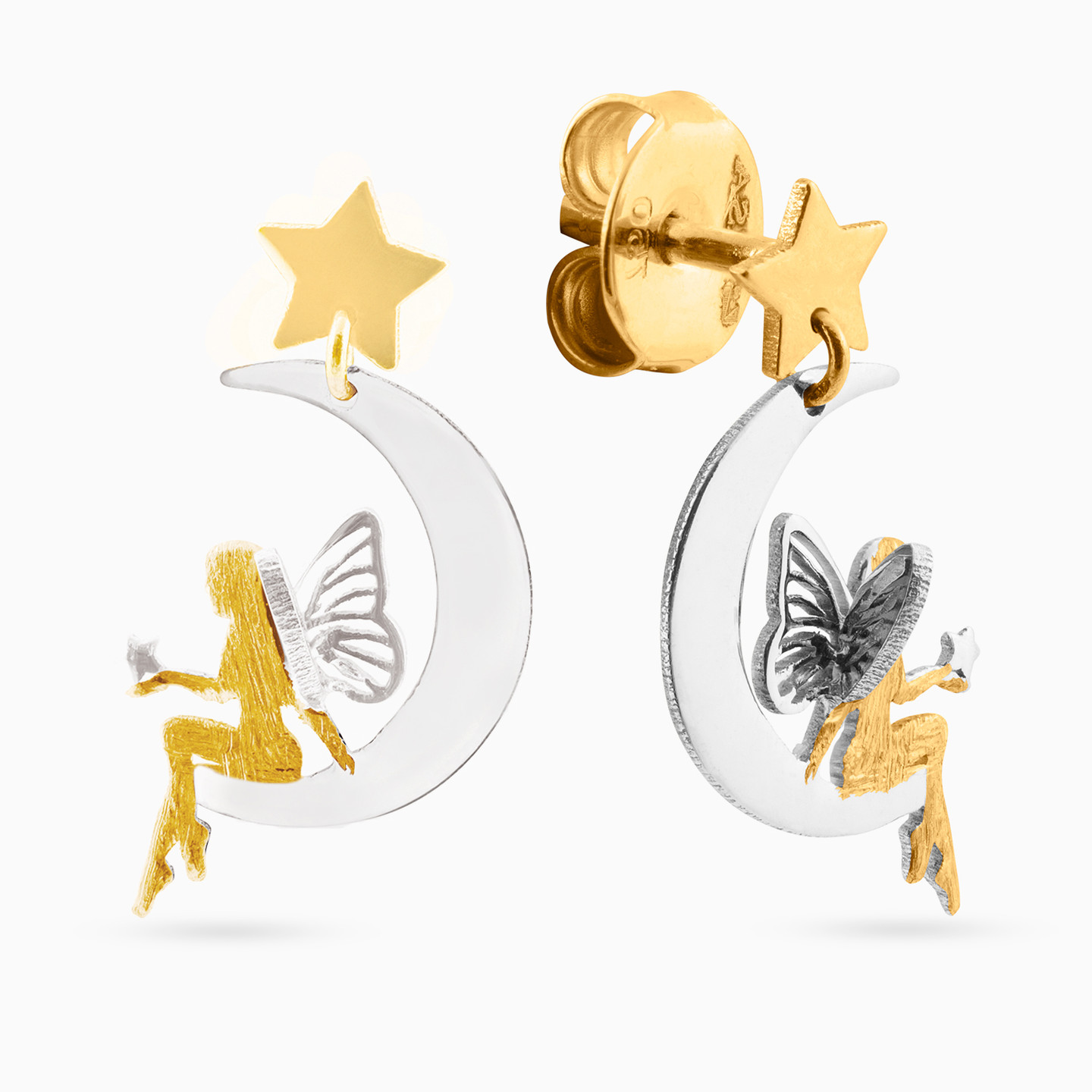 Kids Fairy Drop Earrings in 18K Gold - 2 Kids Fairy Drop Earrings in 18K Gold - 2