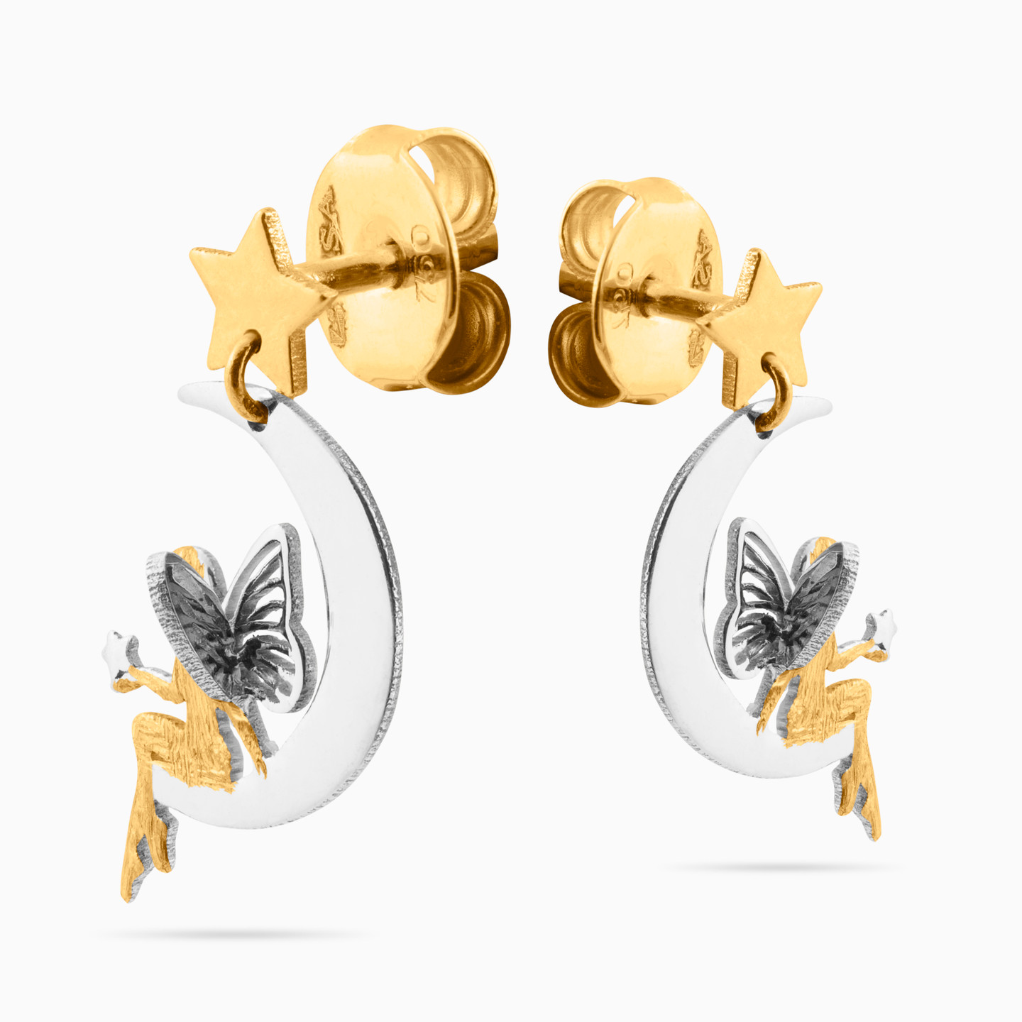 Kids Fairy Drop Earrings in 18K Gold - 3 Kids Fairy Drop Earrings in 18K Gold - 3
