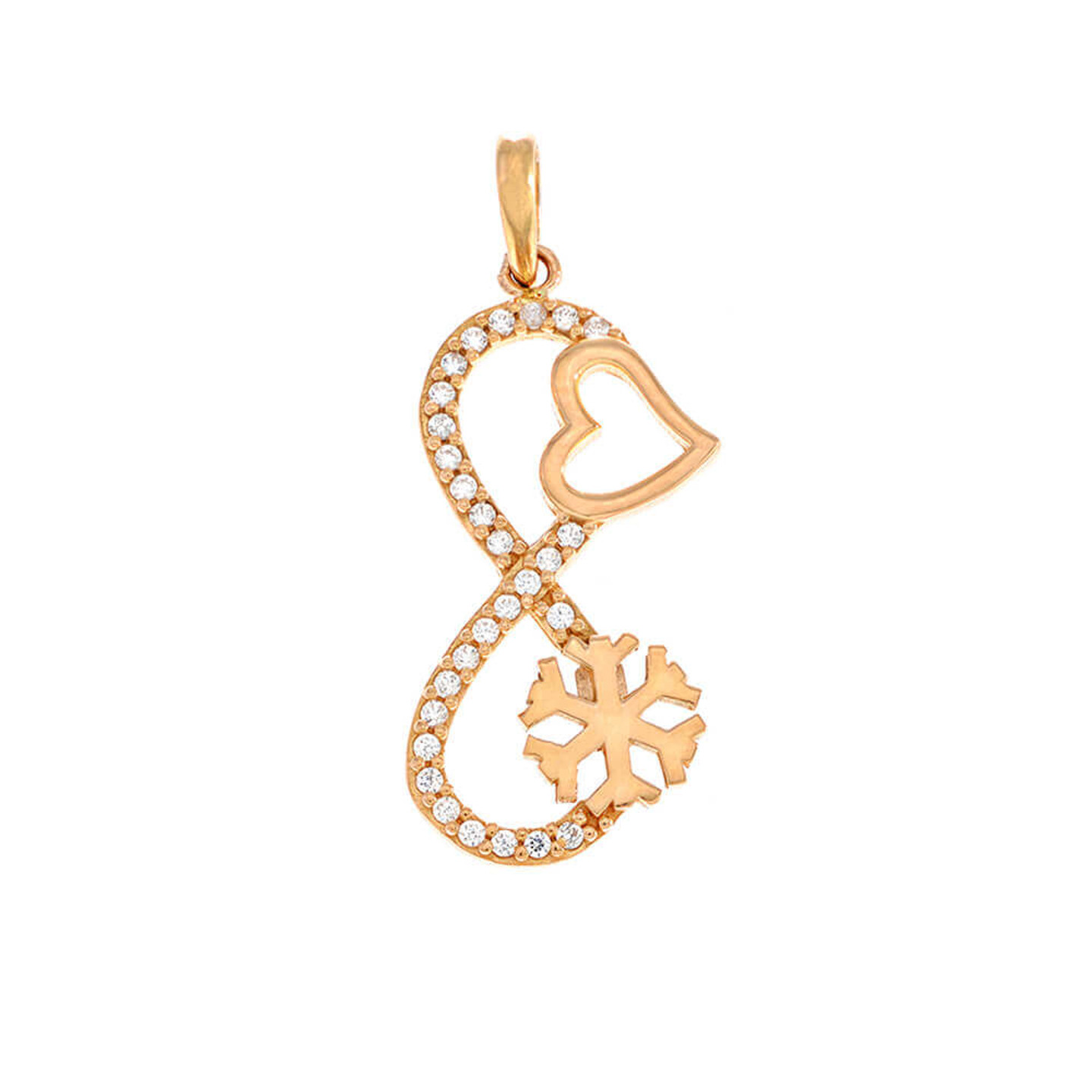 Infinity Cubic Zirconia Pendant in 21K Gold - 2 Infinity Cubic Zirconia Pendant in 21K Gold - 2