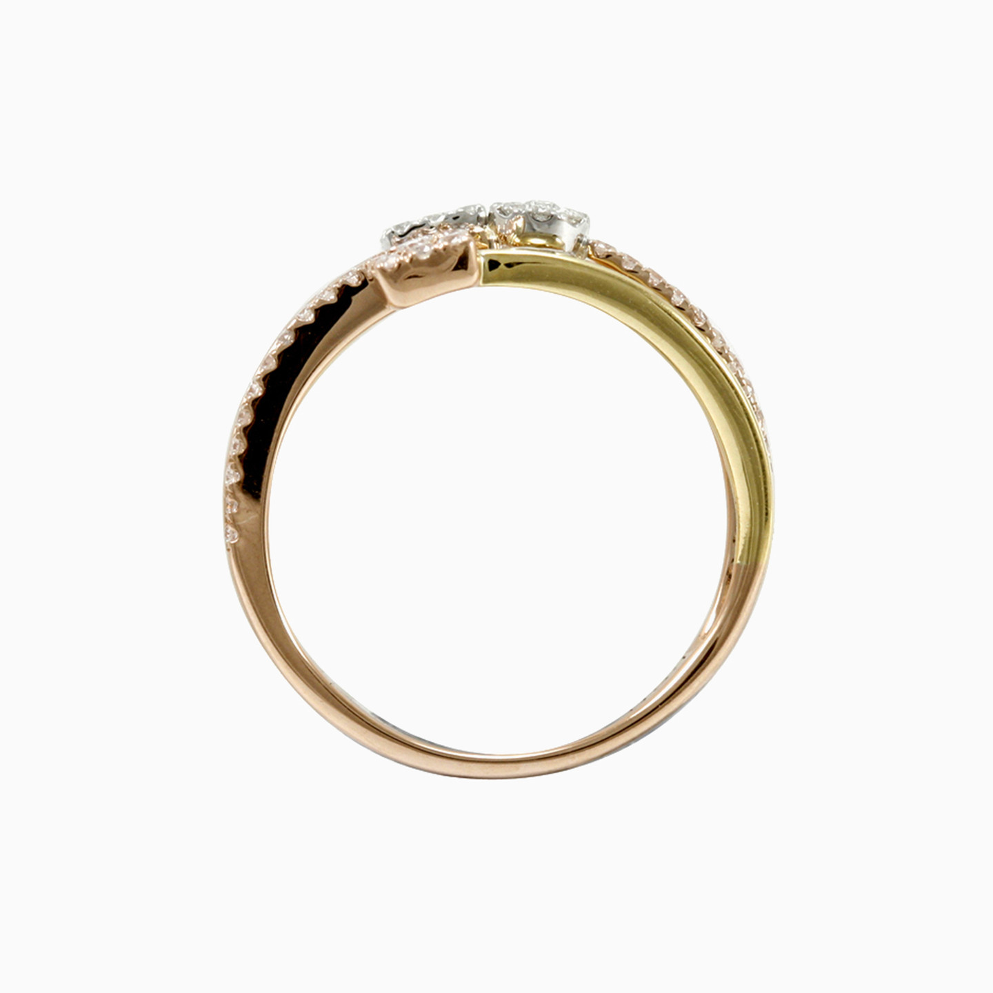 Multishaped Diamond Two headed Ring in 18K Gold - 5 Multishaped Diamond Two headed Ring in 18K Gold - 5