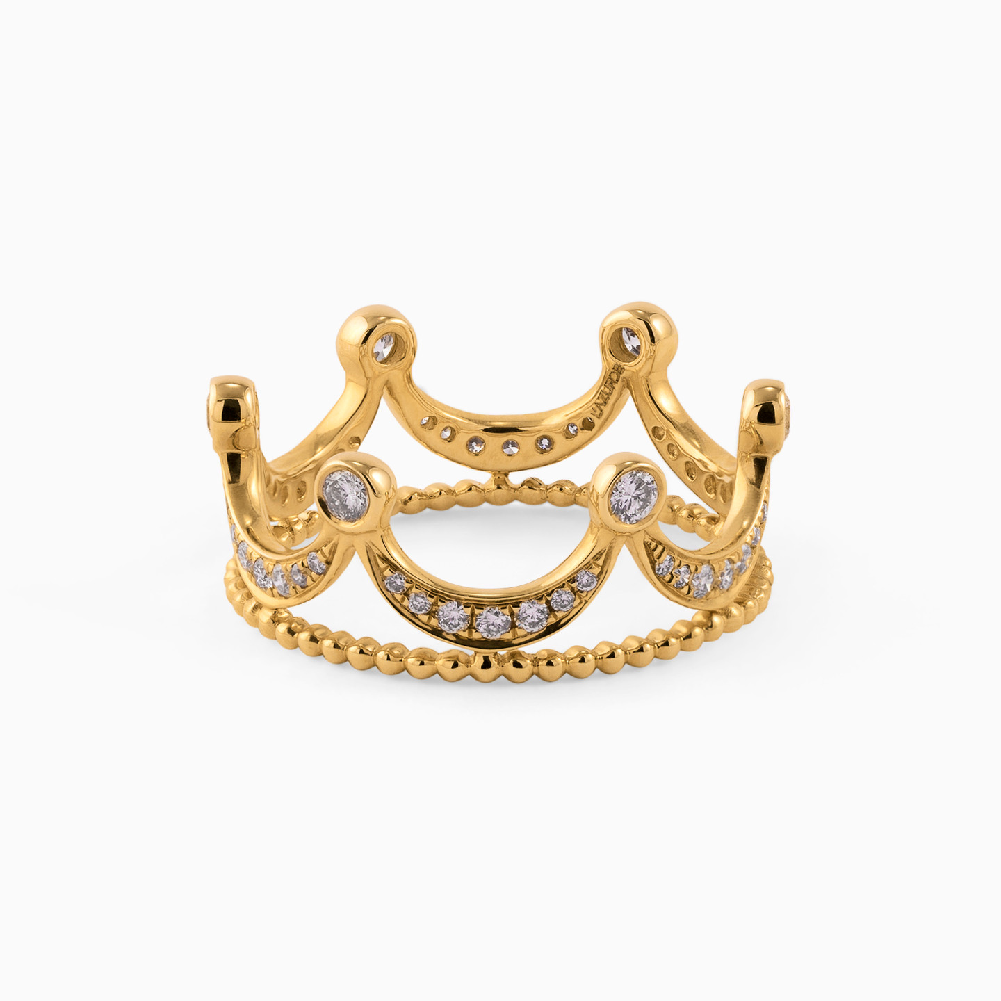 Crown Diamond Ring in 18K Gold - 3 Crown Diamond Ring in 18K Gold - 3