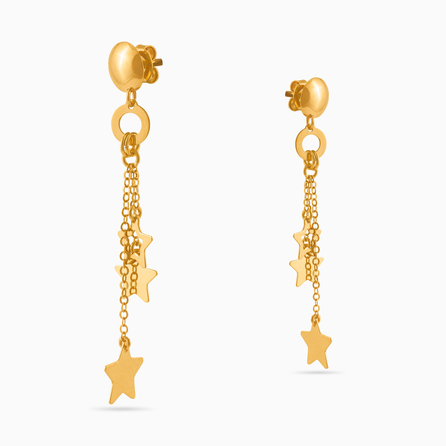 Star Drop Earrings in 21K Gold - 4 Star Drop Earrings in 21K Gold - 4