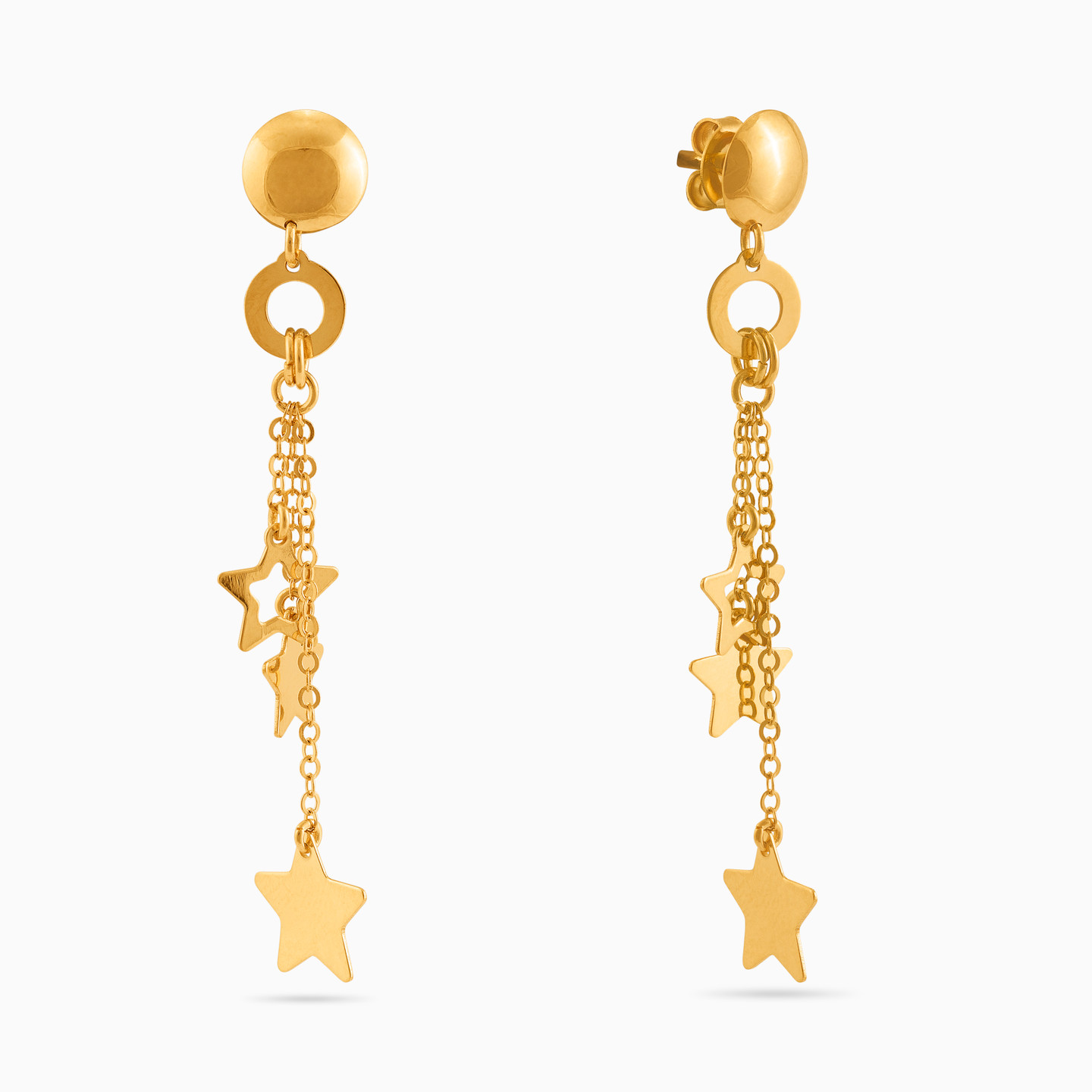 21K Gold Drop Earrings - 2