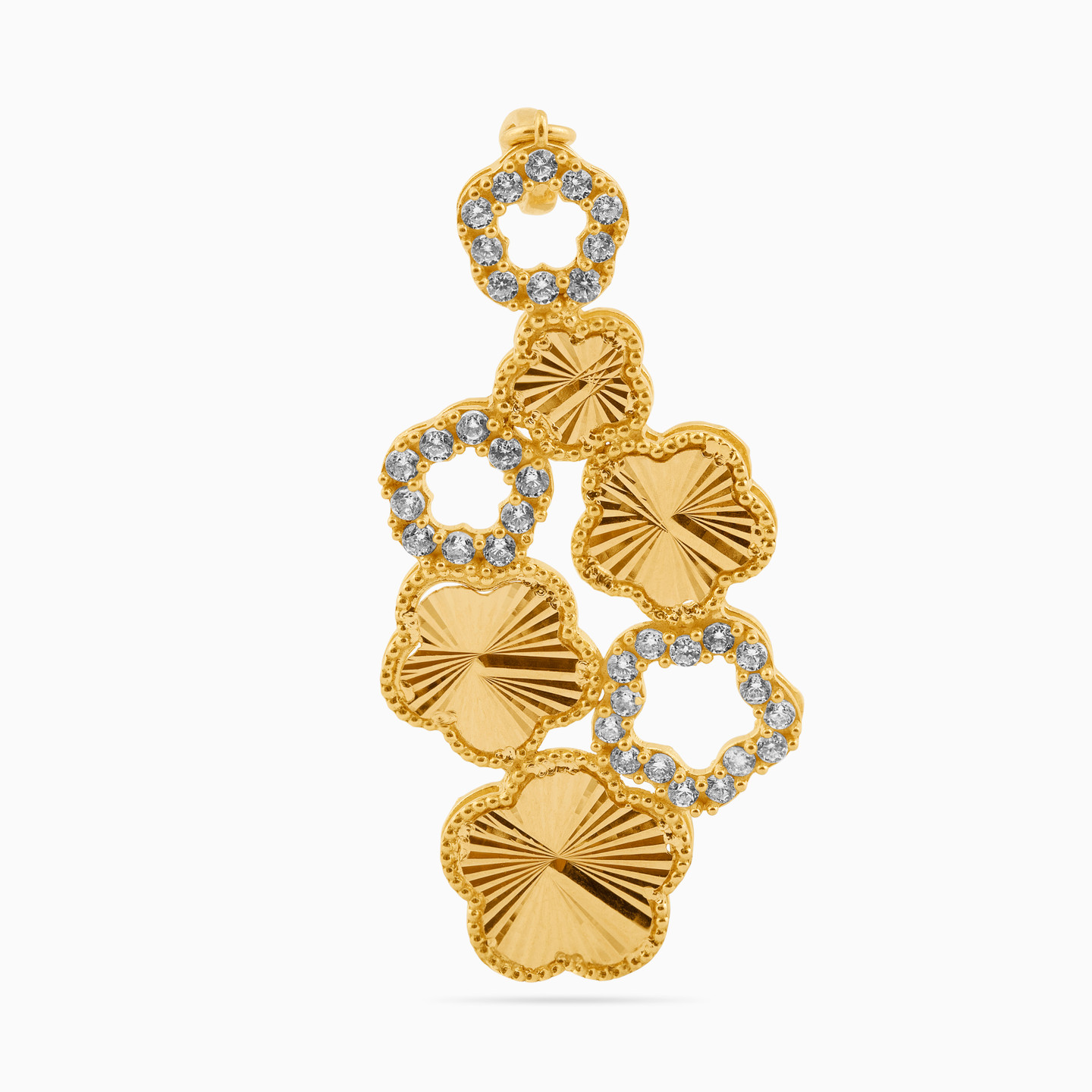 21K Gold Cubic Zirconia Half Jewelry Set - 3 Pieces - 2