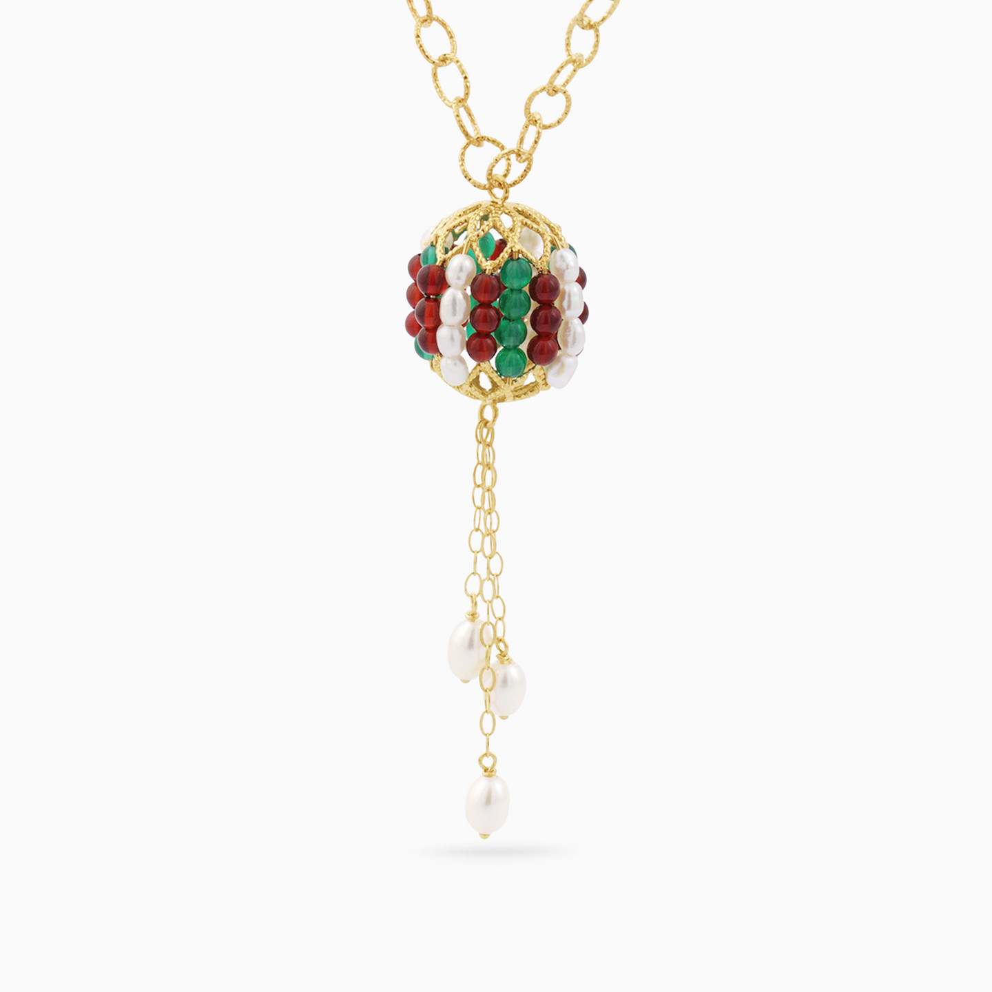 Tassel Pearl Necklace in 18K Gold - 2 Tassel Pearl Necklace in 18K Gold - 2