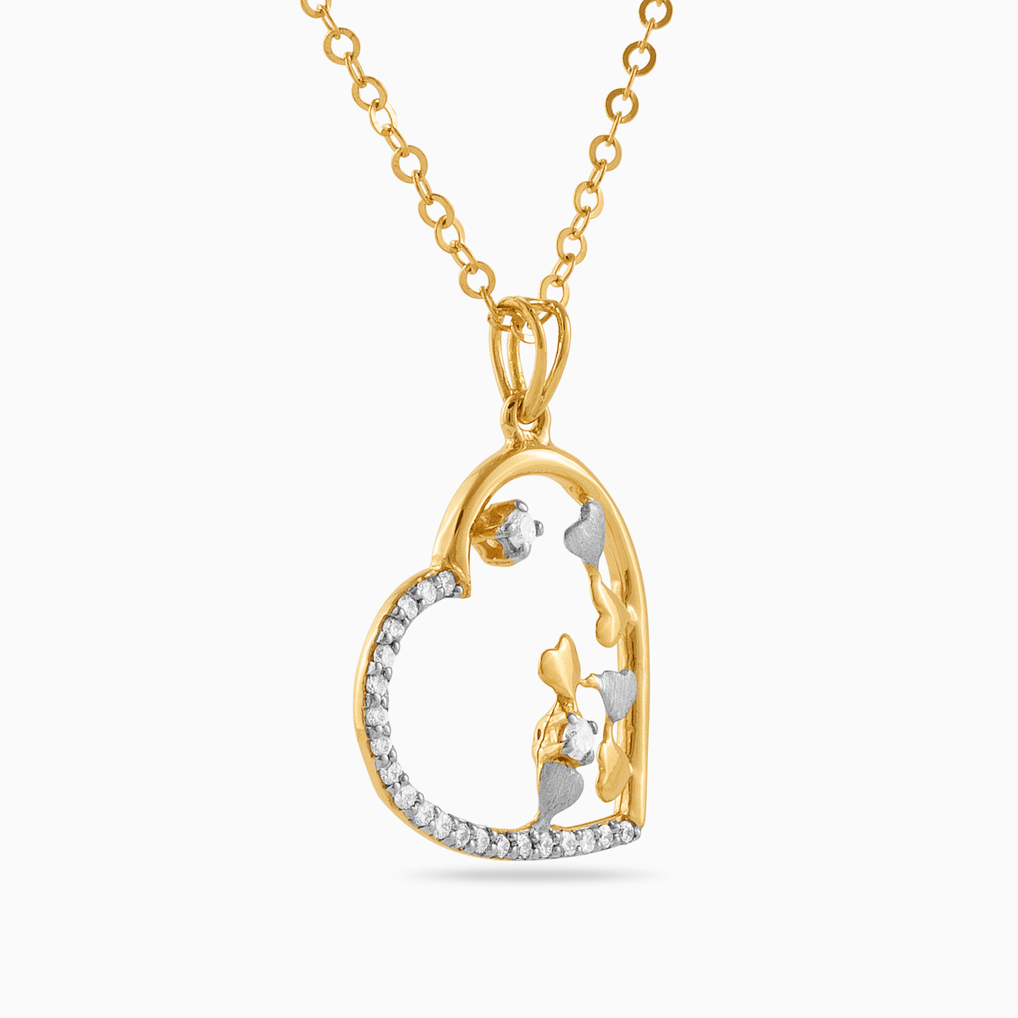 Heart Diamond Necklace in 18K Gold - 2 Heart Diamond Necklace in 18K Gold - 2