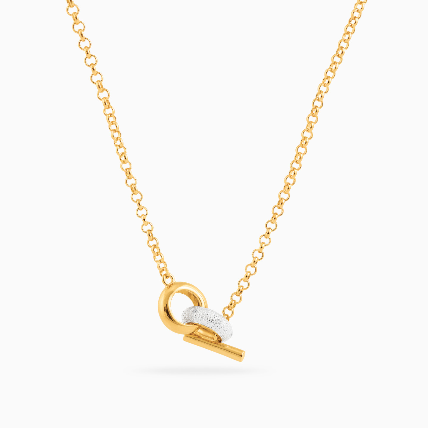 Circle Cubic Zirconia Gold Plated Necklace - 3 Circle Cubic Zirconia Gold Plated Necklace - 3