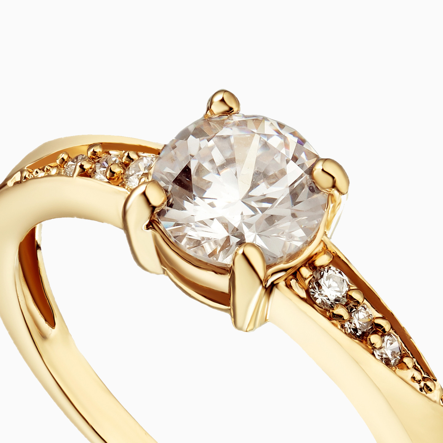 Circle Cubic Zirconia Gold Plated Ring - 3 Circle Cubic Zirconia Gold Plated Ring - 3