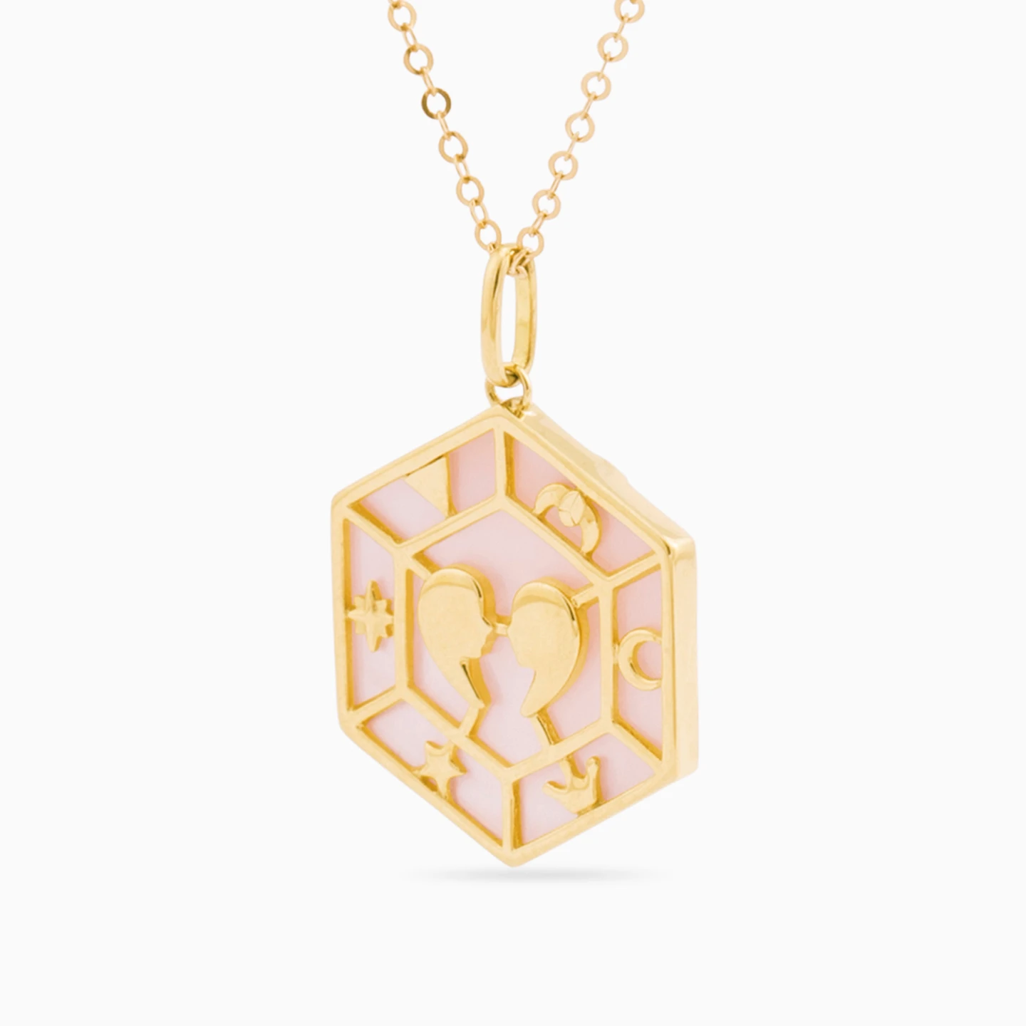 Gemini Colored Stones Necklace in 18K Gold - 2 Gemini Colored Stones Necklace in 18K Gold - 2