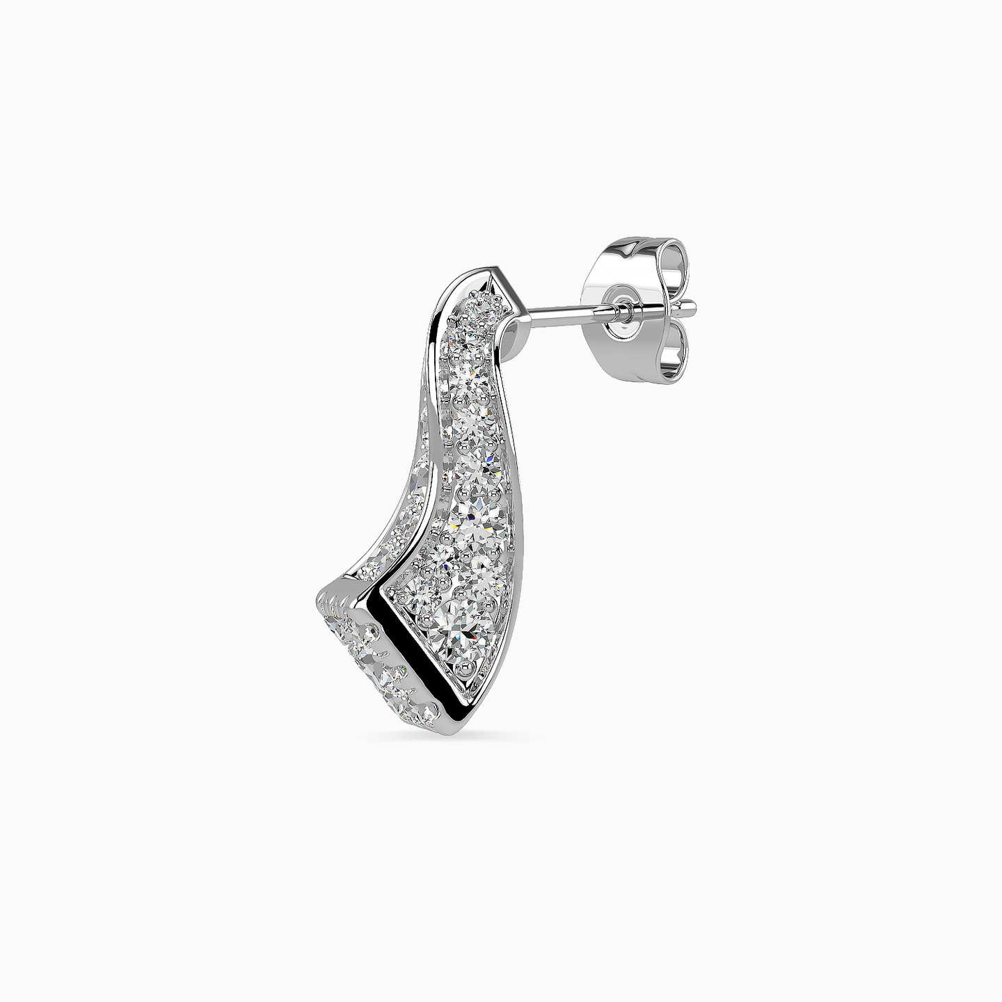 Wave Diamond Drop Earrings in 18K Gold - 3 Wave Diamond Drop Earrings in 18K Gold - 3