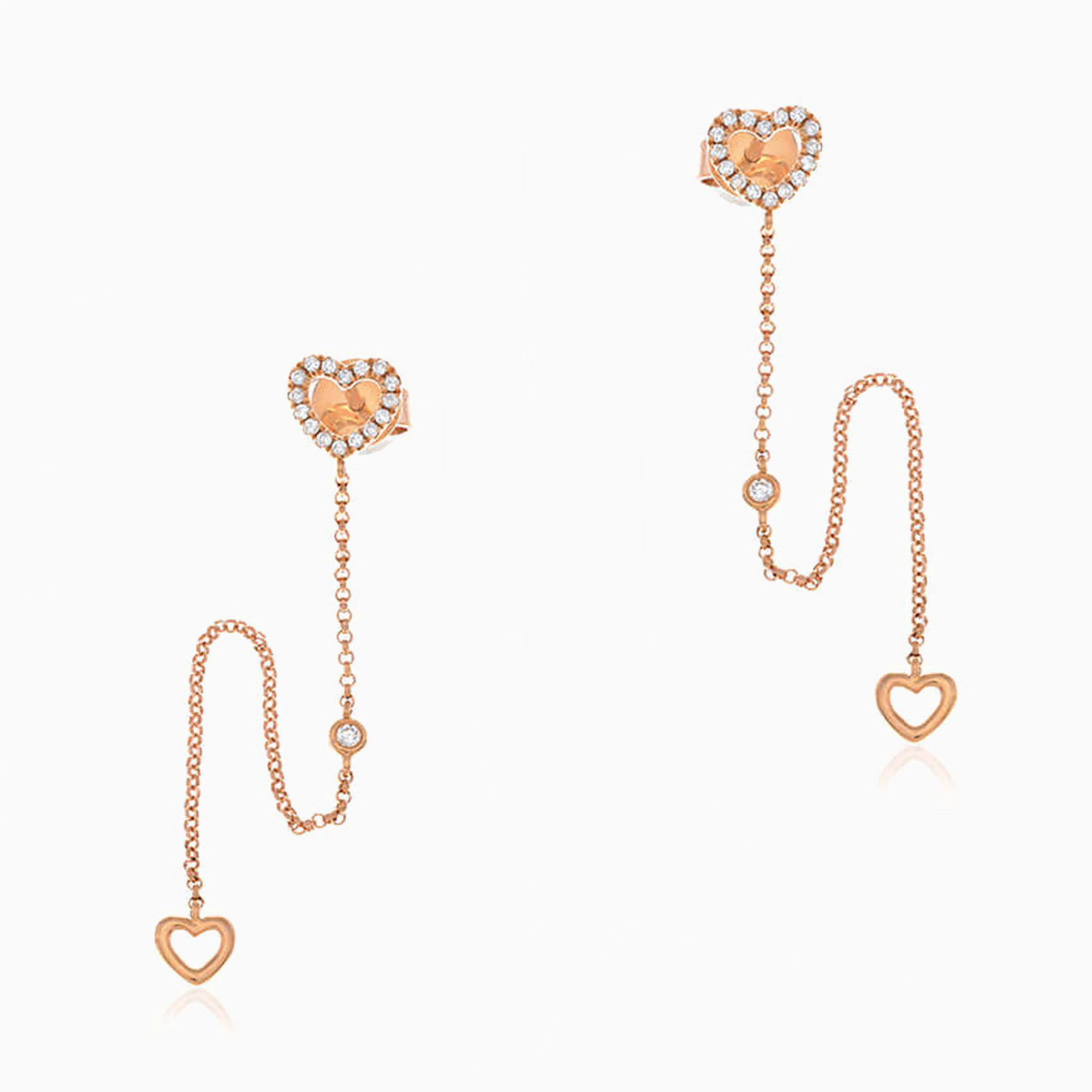 18K Gold Diamond Drop Earrings