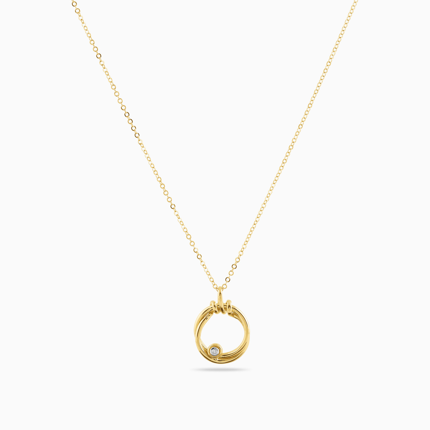 18K Gold Diamond Pendant Necklace - 3