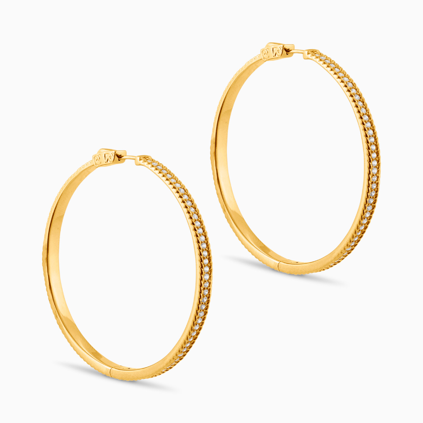 Gold Plated Cubic Zirconia Hoop Earrings - 2