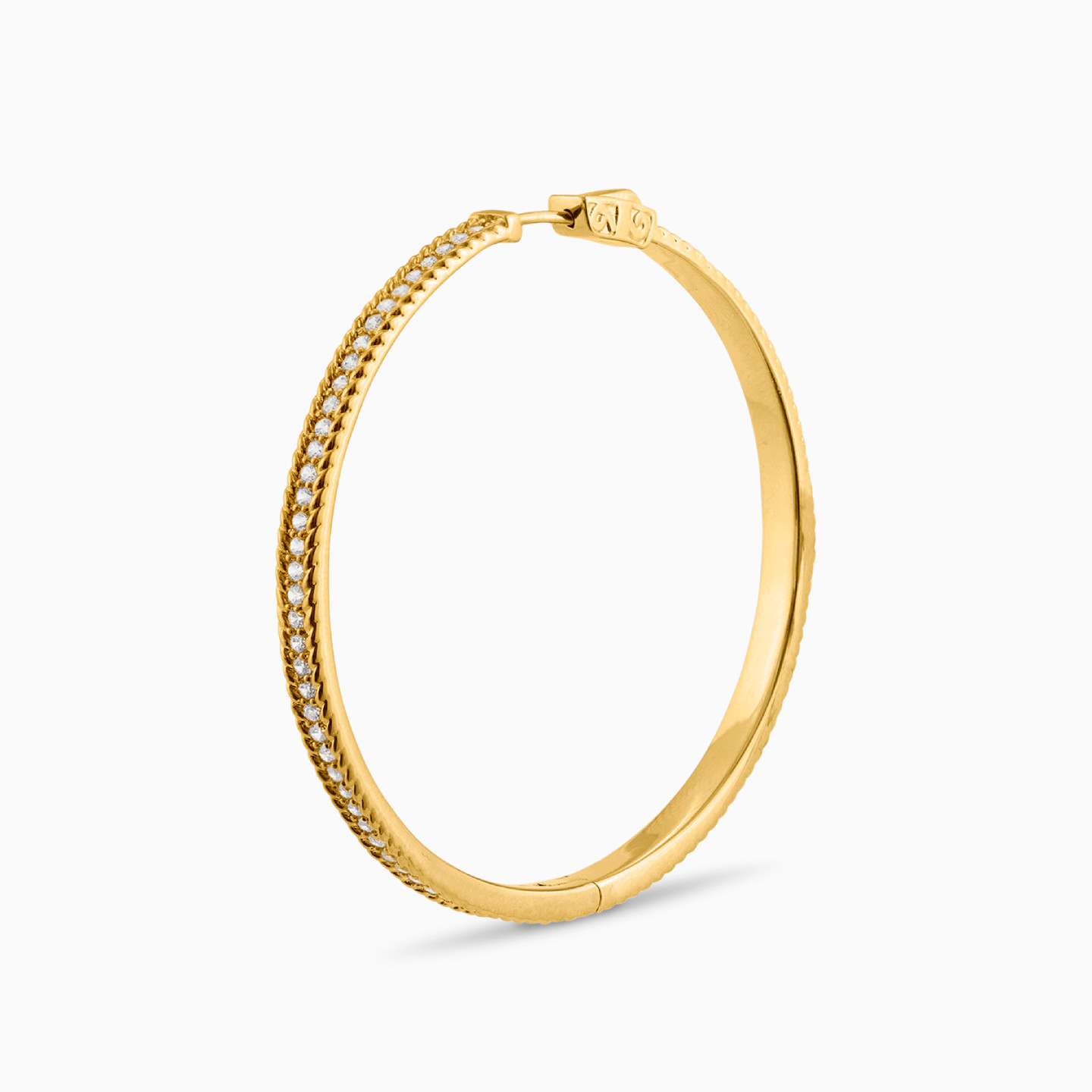 Gold Plated Cubic Zirconia Hoop Earrings - 3