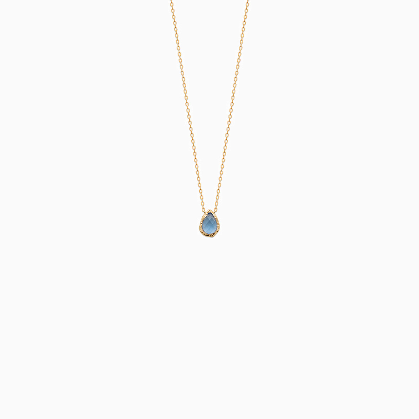 Gold Plated Colored Stones Pendant Necklace