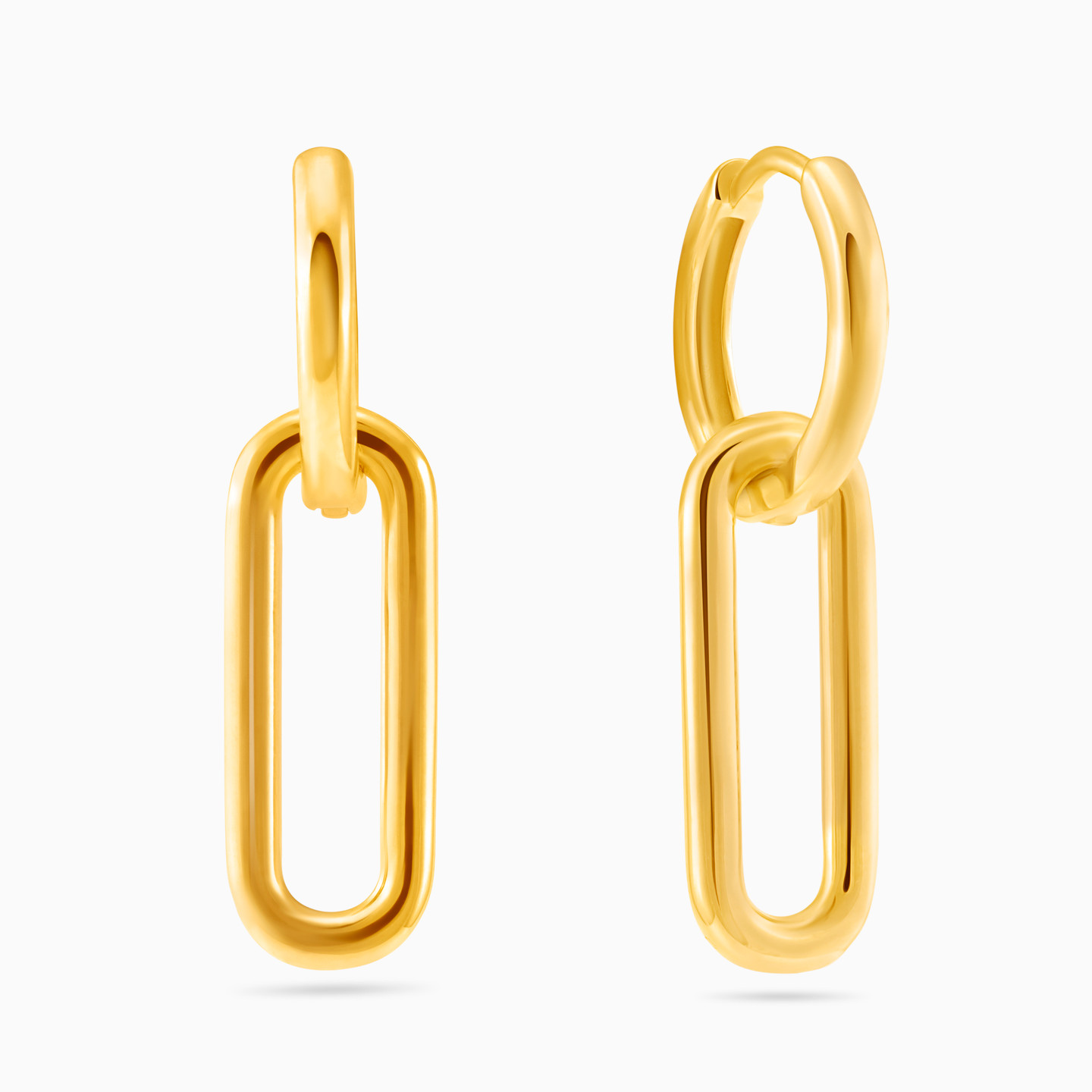 أقراط متدلية مطلية بالذهب مترابطة - 2 أقراط متدلية مطلية بالذهب مترابطة - 2