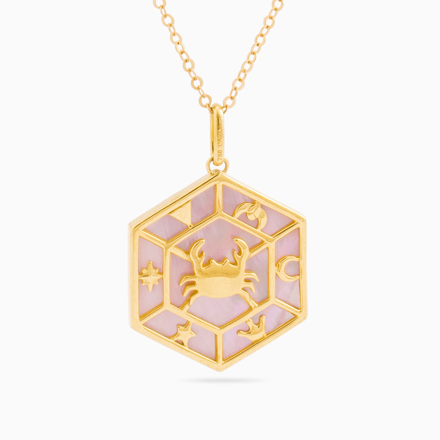 Cancer Colored Stones Necklace in 18K Gold Cancer Colored Stones Necklace in 18K Gold