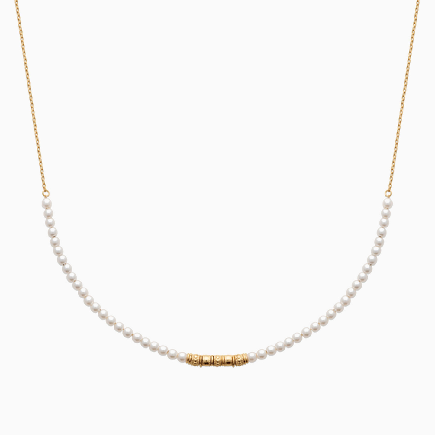 Gold Plated Pearls Chain Necklace