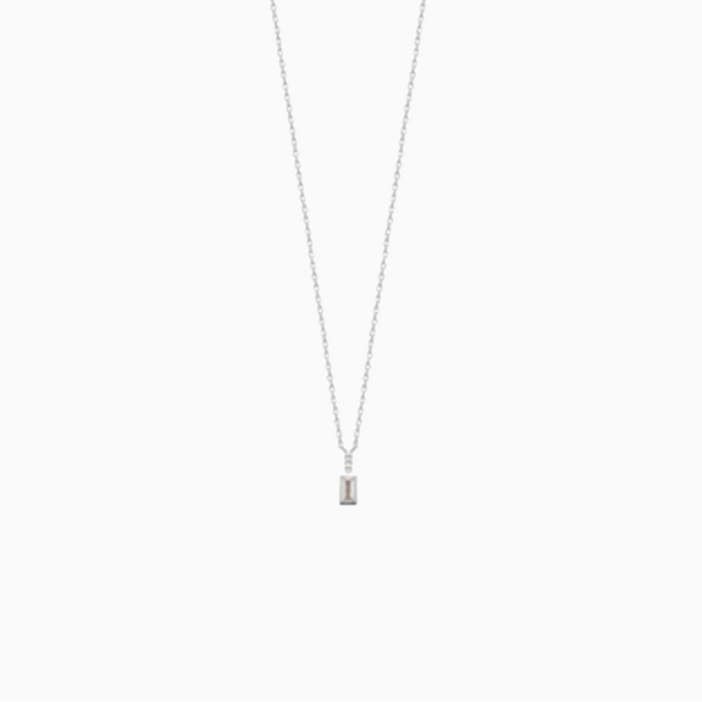 Baguette Cubic Zirconia Sterling Silver Necklace Baguette Cubic Zirconia Sterling Silver Necklace
