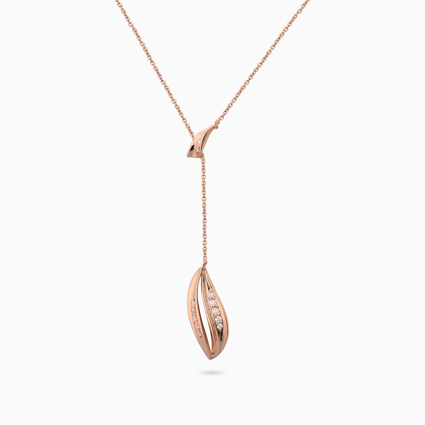 Leaf Diamond Necklace in 18K Gold - 2
