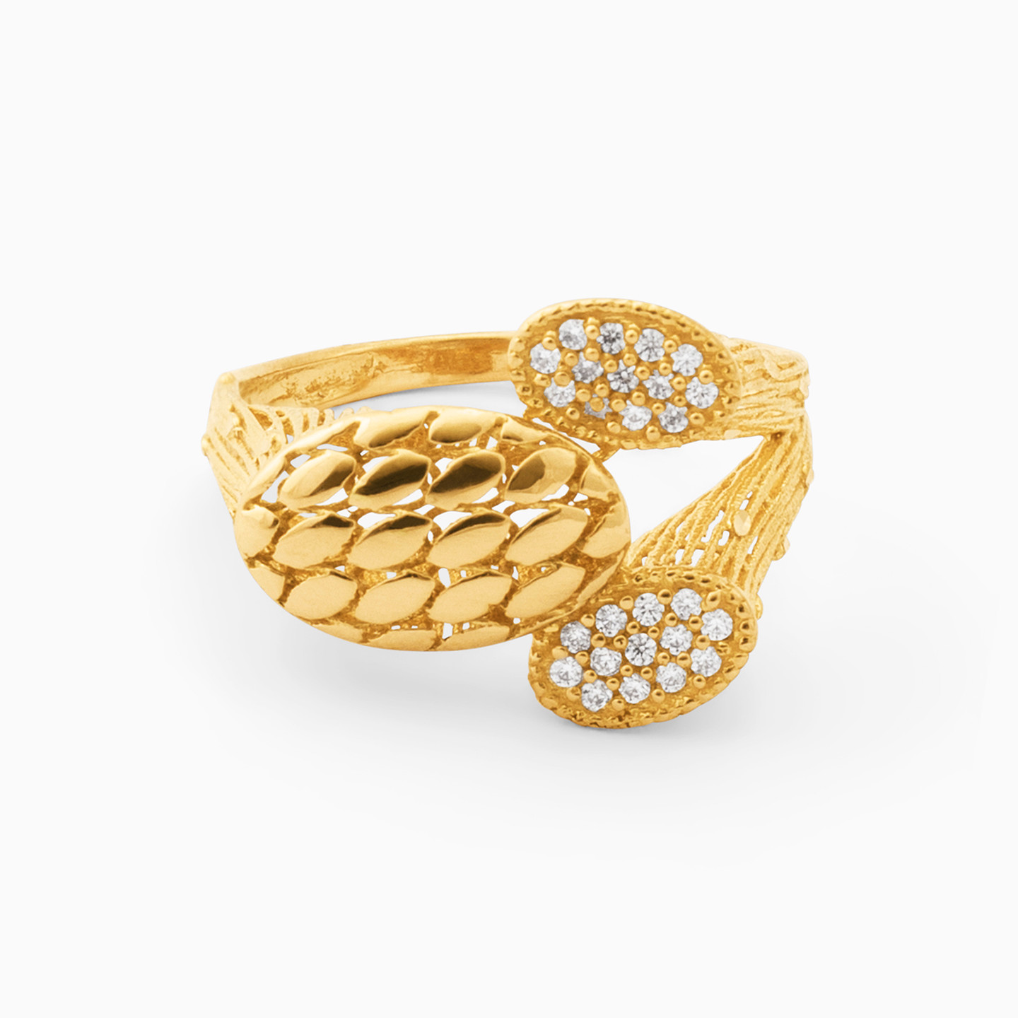 21K Gold Cubic Zirconia Statement Ring