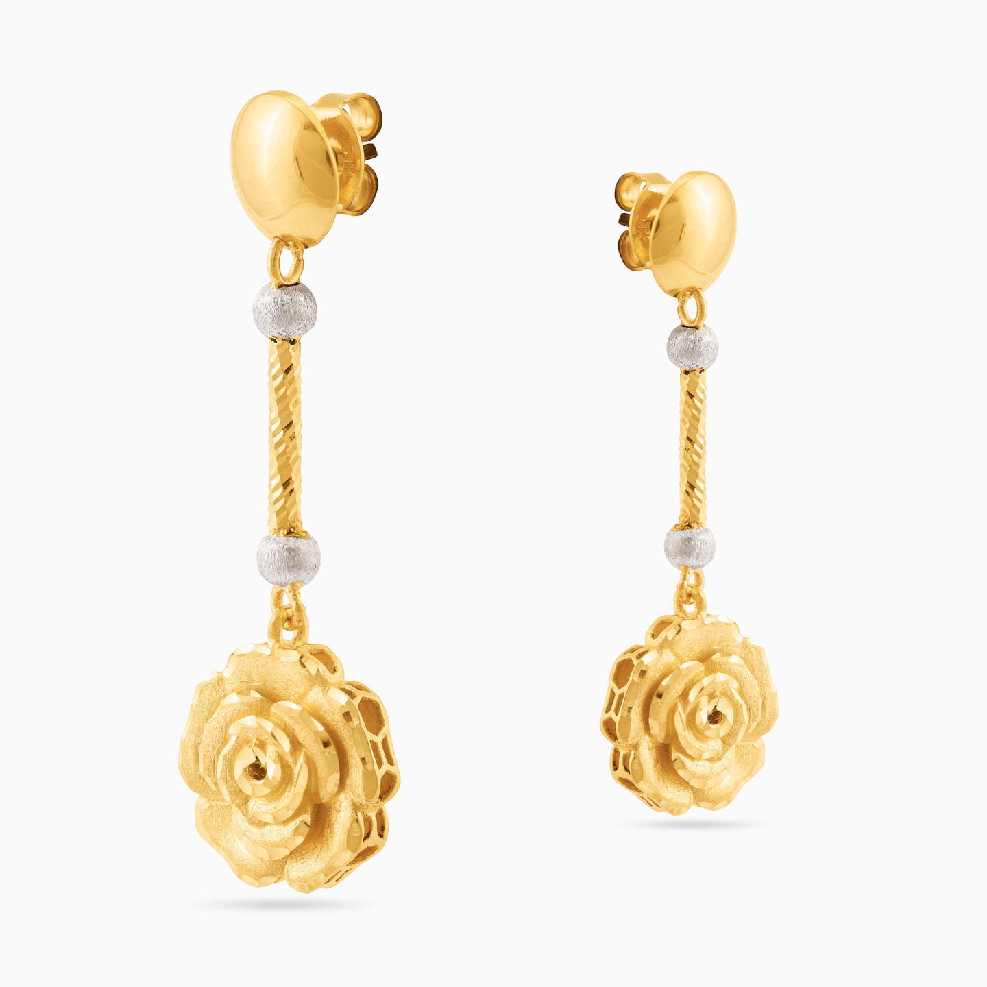 21K Gold Drop Earrings - 3