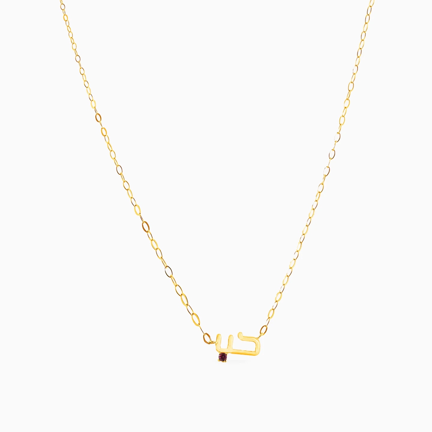 Kids Hubb Word Red Stone Necklace in 18K Gold - 3 Kids Hubb Word Red Stone Necklace in 18K Gold - 3