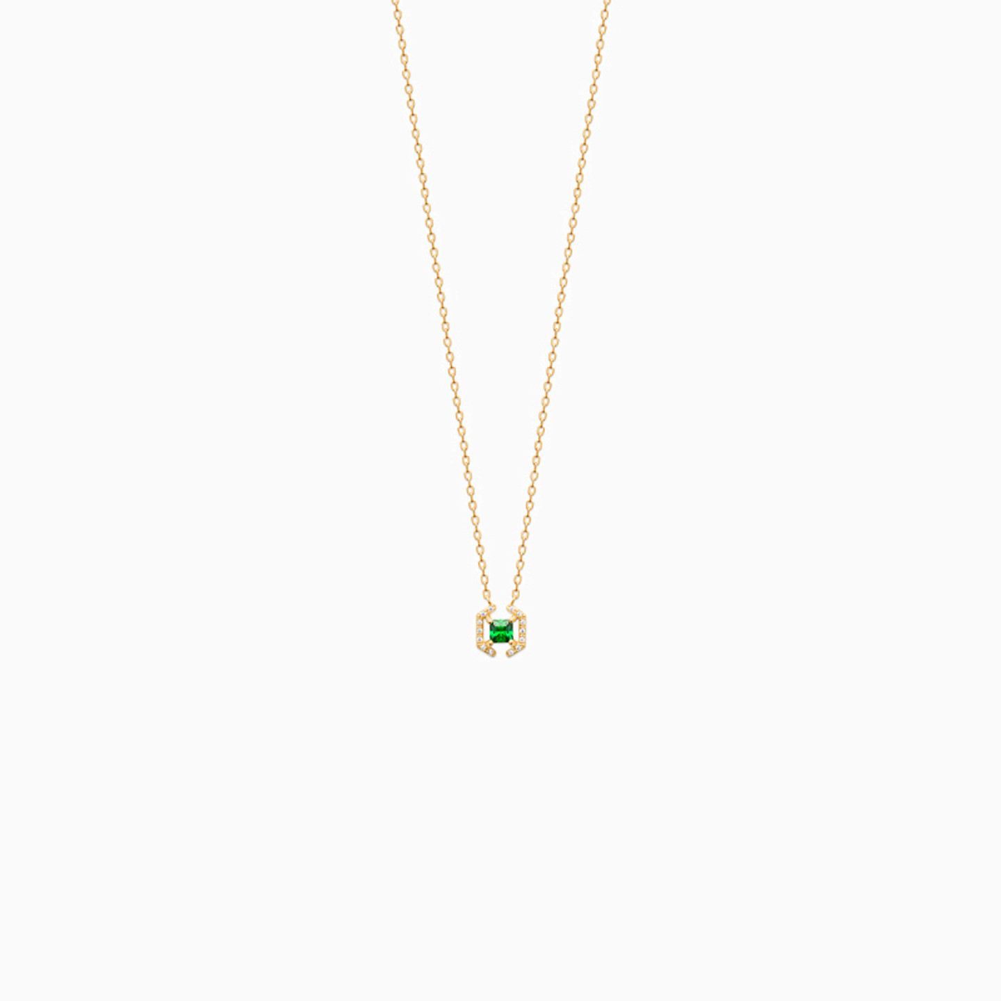 Gold Plated Colored Stones Pendant Necklace